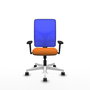 PIQUERAS Y CRESPO Silla de oficina Motilla con mecanismo Sincro, Naranja y Azul