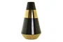 DKD Home Decor Jarrón de Porcelana Bicolor y Dorado 19x19x35 cm