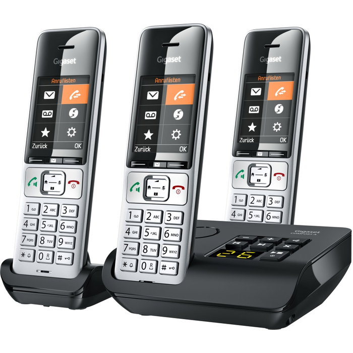 Gigaset COMFORT 500A Trio Negro, Plata