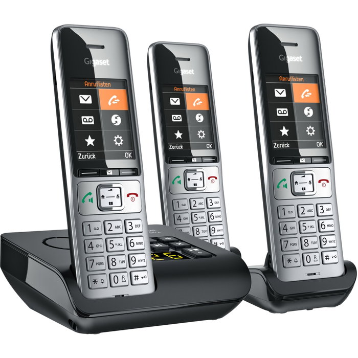 Gigaset COMFORT 500A Trio Negro, Plata
