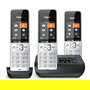 Gigaset COMFORT 500A trio Teléfono DECT/analógico con manos libres y contestador automático, Negro Plata