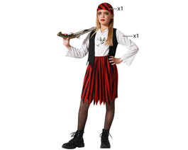 Atosa Disfraz Pirata Rojo Negro Niña Infantil