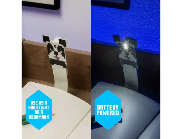 Wondee Lámpara de Lectura Minecraft Panda LED, Inspirada en Videojuego, Accesorio Oficial para Fans