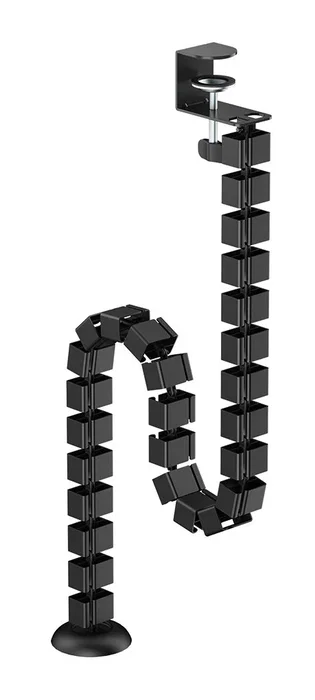 Neomounts ADS06-131BL Organizador Vertebral de Cables para Escritorio, Guía de Cables Negro de Acero, Montaje por Abrazadera Universal sin Herramientas, 1 Pieza