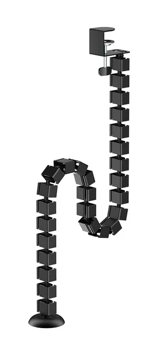 Neomounts ADS06-131BL Organizador Vertebral de Cables para Escritorio, Guía de Cables Negro de Acero, Montaje por Abrazadera Universal sin Herramientas, 1 Pieza