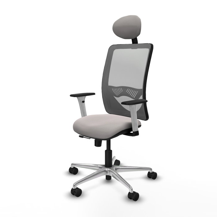 PIQUERAS Y CRESPO Silla de oficina Zulema con mecanismo Sincro/Traslack, Blanco y Gris PIQUERAS Y CRESPO Silla de oficina Zulema con mecanismo Sincro/Traslack, Blanco y Gris