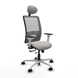 PIQUERAS Y CRESPO Silla de oficina Zulema con mecanismo Sincro/Traslack, Blanco y Gris