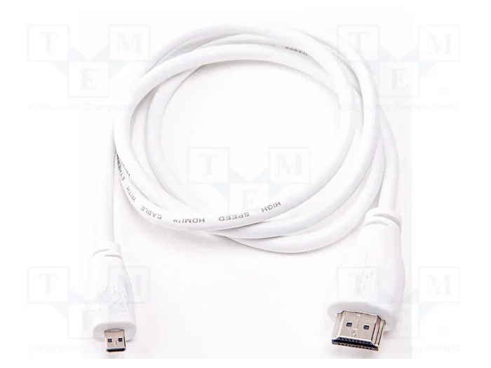 RASPBERRY PI Cable de conexión micro HDMI a HDMI de 2m, blanco RASPBERRY PI Cable de conexión micro HDMI a HDMI de 2m, blanco