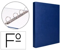 Liderpapel Carpeta de 4 anillas 25mm Mixtas Folio Cartón Forrado Azul