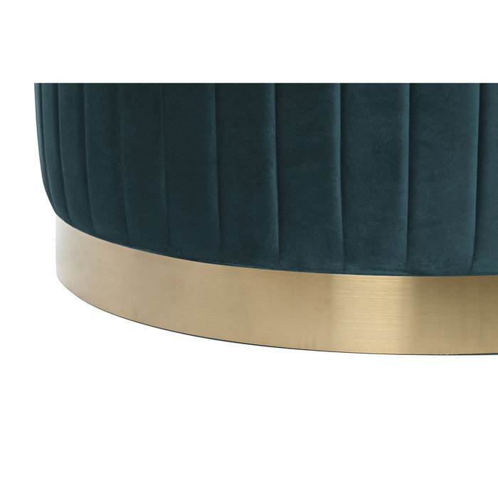 DKD Home Decor Set de 3 Reposapiés de Terciopelo Verde, Burdeos, Gris y Dorado