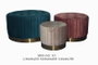 DKD Home Decor Set de 3 Reposapiés de Terciopelo Verde, Burdeos, Gris y Dorado
