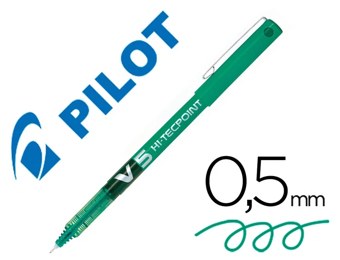 Pilot Hi-Tecpoint V-5 Verde (Set de 12)