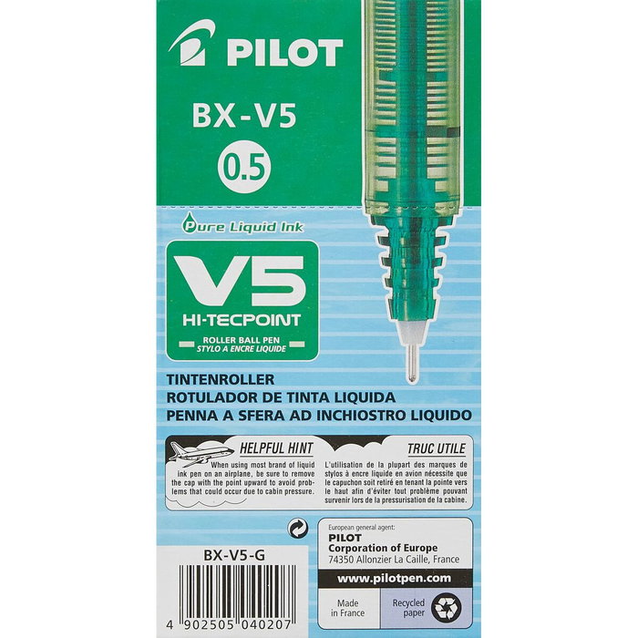 Pilot Hi-Tecpoint V-5 Verde (Set de 12)