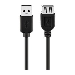 Goobay Cable de extensión USB 2.0 de 3,0 m, negro