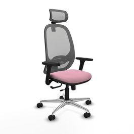 PIQUERAS Y CRESPO Silla de oficina Cilanco Rosa y Gris