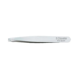 Tres Claveles Pinza de Depilar Recta de 10 cm en Acero Inoxidable