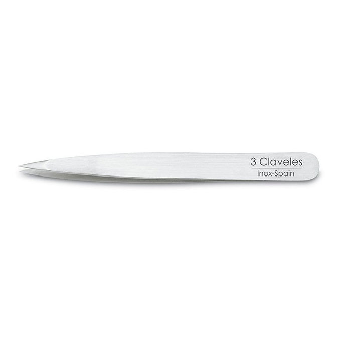 Tres Claveles Pinza de Depilar Recta Estrecha 10 cm, Acero Inoxidable, para Sujeción Firme del Pelo Tres Claveles Pinza de Depilar Recta Estrecha 10 cm, Acero Inoxidable, para Sujeción Firme del Pelo