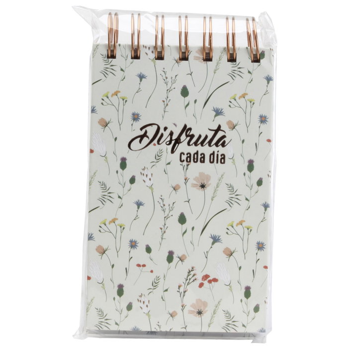 CMP General Libreta Bloc Espiral A6 'Disfruta Cada Día' - 150 Páginas a Color, Tapas Duras, 9.5x3x17 cm