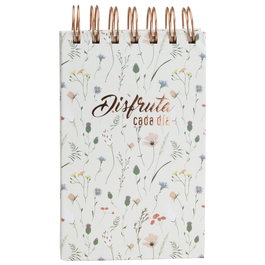 CMP General Libreta Bloc Espiral A6 'Disfruta Cada Día' - 150 Páginas a Color, Tapas Duras, 9.5x3x17 cm