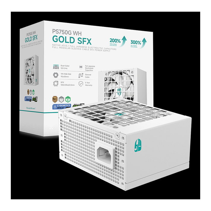 DeepCool PS750G WH Fuente de Alimentación 750W 80 Plus Gold Full Modular ATX 3.1 Blanca