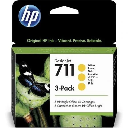HP 711 Multipack de 3 Cartuchos de Tinta Amarilla 29 ml HP 711 Multipack de 3 Cartuchos de Tinta Amarilla 29 ml
