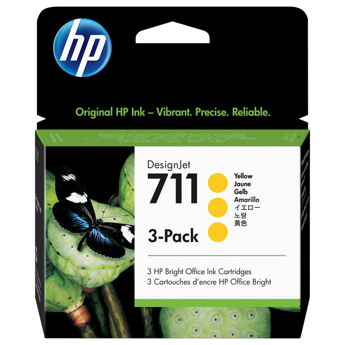 HP 711 Multipack de 3 Cartuchos de Tinta Amarilla 29 ml HP 711 Multipack de 3 Cartuchos de Tinta Amarilla 29 ml
