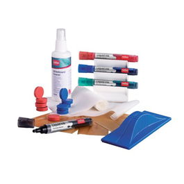 Kit Pizarra Blanca Nobo Completo (4 Marcadores, Borrador, Recambios De Borrador, Trapos Microfibra, 10 Imanes Y Spray 125 Ml)