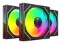 Mars Gaming Kit de 3 Ventiladores MF-3DPROKIT ARGB 120mm Negro con HUB, Control Remoto, PWM, Infinity Mirror, Sincronización Aura Sync/Mystic Light/RGB Fusion, Rodamientos FDB