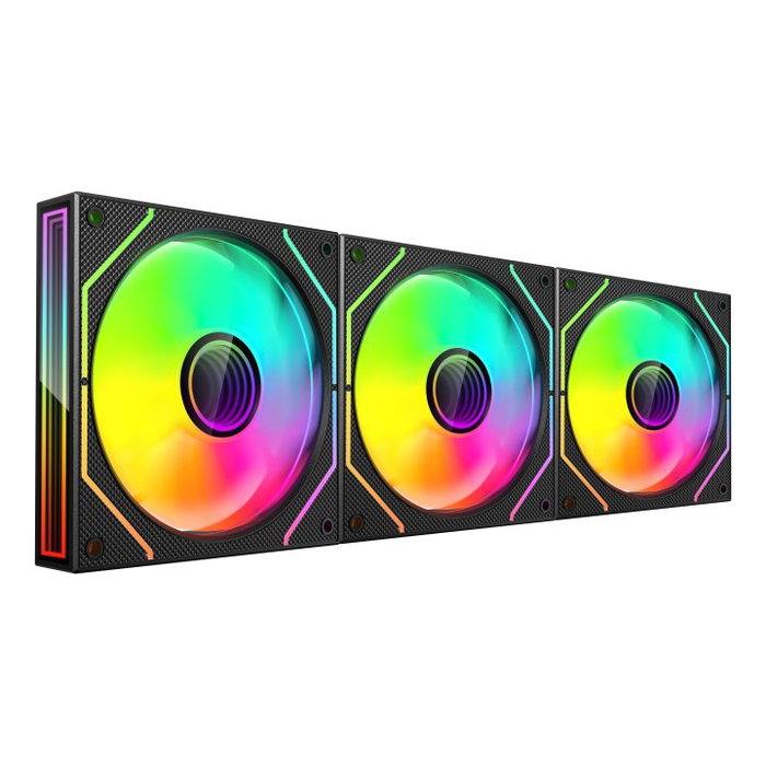 Mars Gaming MF3DPROKIT Kit de 3 Ventiladores ARGB Negro 120mm con Efecto Infinity Mirror 3D, Control Remoto RF y HUB de 10 Puertos para PC Gaming