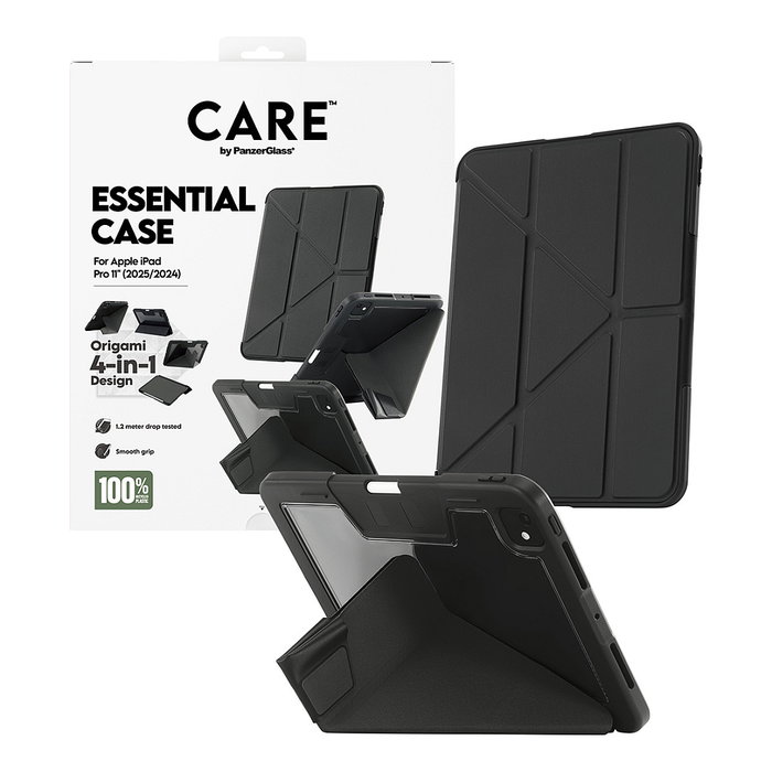 PanzerGlass CARE Essential Case TPU Negro Compatible con iPad Pro 11 pulgadas 2024-2025 - Protección y Funda