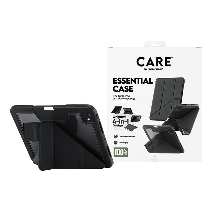 PanzerGlass CARE Essential Case TPU Negro Compatible con iPad Pro 11 pulgadas 2024-2025 - Protección y Funda