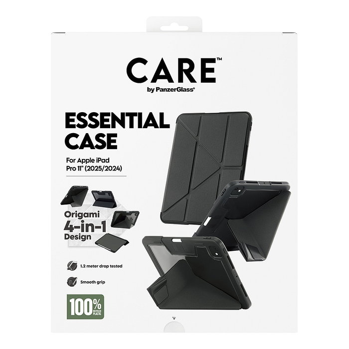 PanzerGlass CARE Essential Case TPU Negro Compatible con iPad Pro 11 pulgadas 2024-2025 - Protección y Funda