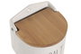 DKD Home Decor Salero de Porcelana y Bambú Blanco 12x11x11 cm