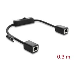 DeLOCK 81565 Prolongador Ethernet Cat6 F/UTP 0,3 m con interruptor
