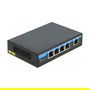 DeLOCK Conmutador Gigabit Ethernet de 4 Puertos PoE + 1 RJ45, IEEE 802.3at, 10/100/1000 Mbps, Negro