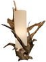 DKD Home Decor Lámpara de Sobremesa de Teca y Hierro