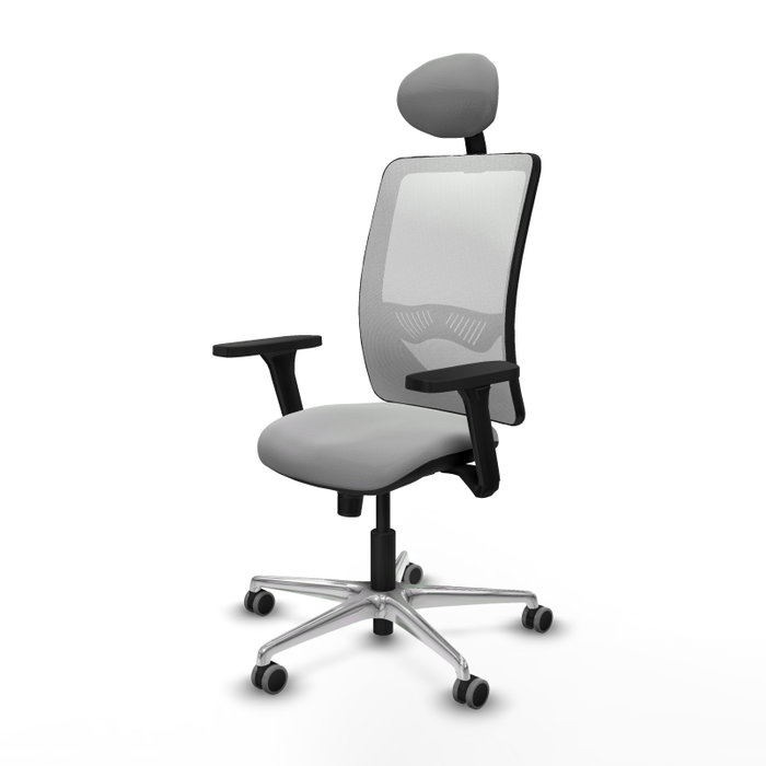 PIQUERAS Y CRESPO Silla de oficina Zulema con mecanismo Sincro, Gris claro y Blanco