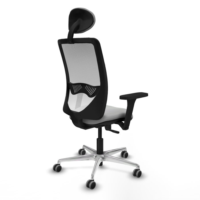 PIQUERAS Y CRESPO Silla de oficina Zulema con mecanismo Sincro, Gris claro y Blanco