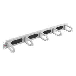 EQUIP Panel de gestión de cables 19 pulgadas con 5 anillos de plástico Stahl 1U Blanco