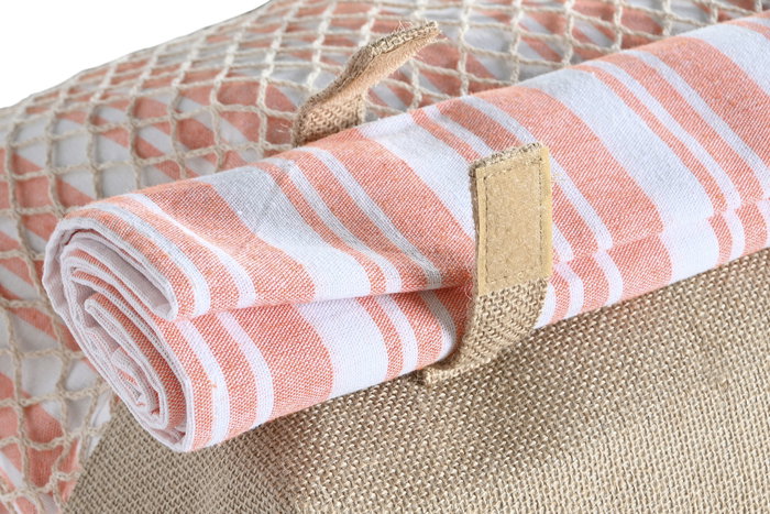 DKD Home Decor Bolso Mediterraneo Gris Coral 16 x 54 x 54 cm Set de 2