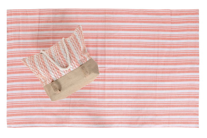 DKD Home Decor Bolso Mediterraneo Gris Coral 16 x 54 x 54 cm Set de 2