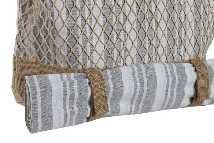 DKD Home Decor Bolso Mediterraneo Gris Coral 16 x 54 x 54 cm Set de 2