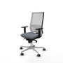 PIQUERAS Y CRESPO Silla de oficina Horna Gris con respaldo de malla Blanco