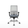 PIQUERAS Y CRESPO Silla de oficina Horna Gris con respaldo de malla Blanco