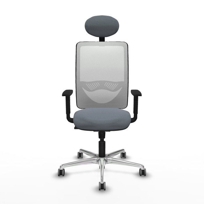 PIQUERAS Y CRESPO Silla de oficina Zulema con mecanismo Sincro, Gris y Blanco