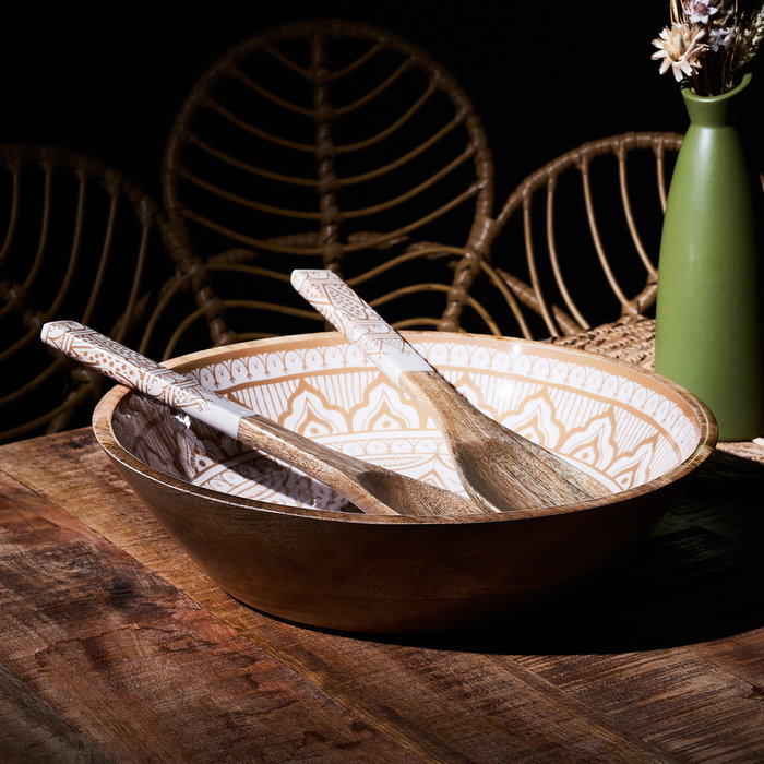 Home Deco Factory Ensaladera Dune Colección Mirage, Madera de Mango, Diámetro 33 cm x Altura 7.5 cm Home Deco Factory Ensaladera Dune Colección Mirage, Madera de Mango, Diámetro 33 cm x Altura 7.5 cm