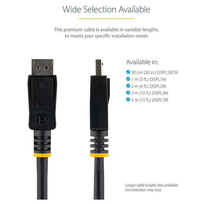 StarTech Cable DisplayPort 1.2 a DisplayPort Macho - 3 m, Certificado VESA 4K Ultra HD 3840x2400, con Conectores con Pestillo StarTech Cable DisplayPort 1.2 a DisplayPort Macho - 3 m, Certificado VESA 4K Ultra HD 3840x2400, con Conectores con Pestillo