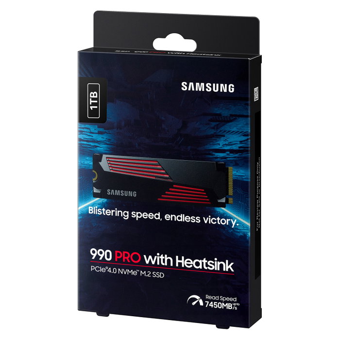 Samsung 990 PRO SSD 1TB M.2 NVMe PCIe 4.0 x4 - 2280, 7450 MB/s Lectura, 6900 MB/s Escritura, V-NAND MLC, Kit Retail Samsung 990 PRO SSD 1TB M.2 NVMe PCIe 4.0 x4 - 2280, 7450 MB/s Lectura, 6900 MB/s Escritura, V-NAND MLC, Kit Retail