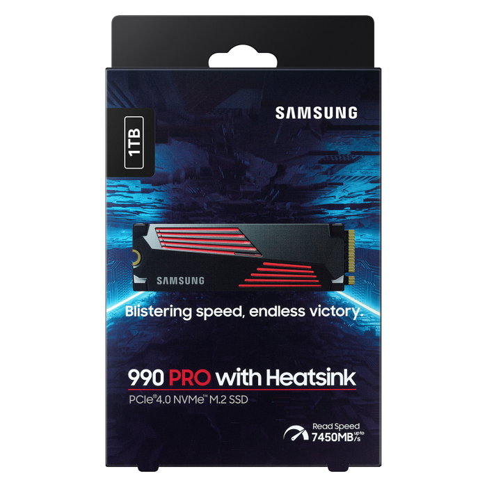 Samsung 990 PRO SSD 1TB M.2 NVMe PCIe 4.0 x4 - 2280, 7450 MB/s Lectura, 6900 MB/s Escritura, V-NAND MLC, Kit Retail Samsung 990 PRO SSD 1TB M.2 NVMe PCIe 4.0 x4 - 2280, 7450 MB/s Lectura, 6900 MB/s Escritura, V-NAND MLC, Kit Retail
