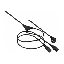 Helos Cable de alimentación en Y CEE 7/7 a 2 x C13, 2 m, Negro
